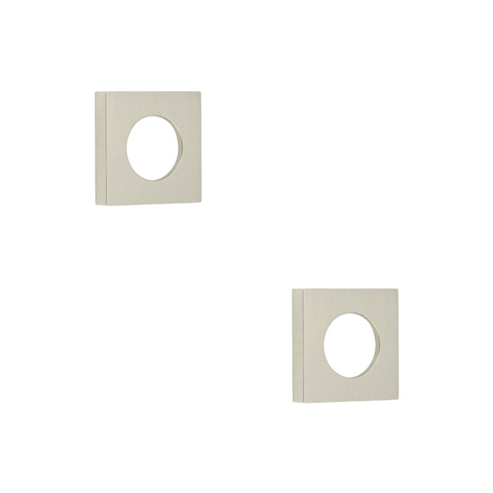 PACK Elegant Square Satin Nickel Door Rose Solid Brass Door Handle (1)