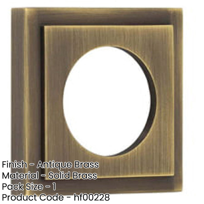 Antique Brass Square Stepped Outer Rose Doors Door Handle-1