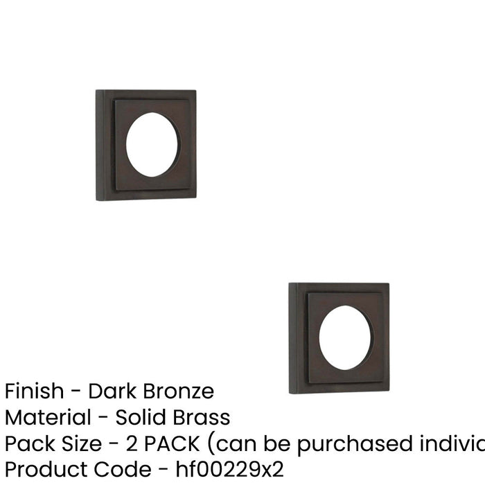 PACK Stylish Square Stepped Outer Rose Dark Bronze Finish Door Handle (1)-1