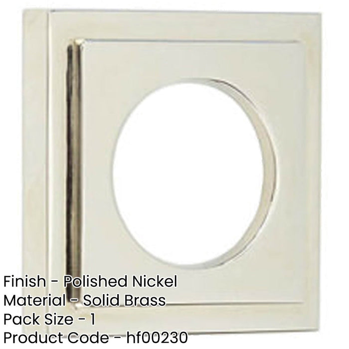 Stylish Square Stepped Outer Rose Polished Nickel Finish Door Handle-1