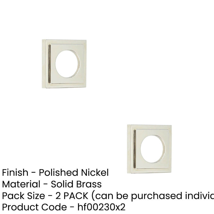 PACK Stylish Square Stepped Outer Rose Polished Nickel Finish Door Handle (1)-1