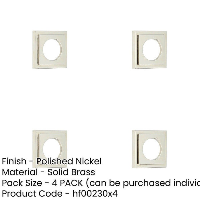 PACK Stylish Square Stepped Outer Rose Polished Nickel Finish Door Handle-1