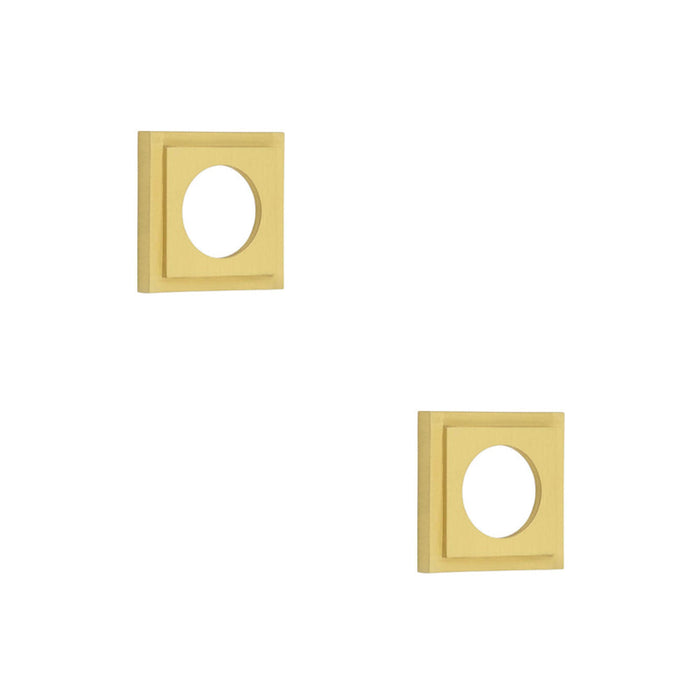 PACK Elegant Square Satin Brass Outer Rose Doors Door Handle (1)