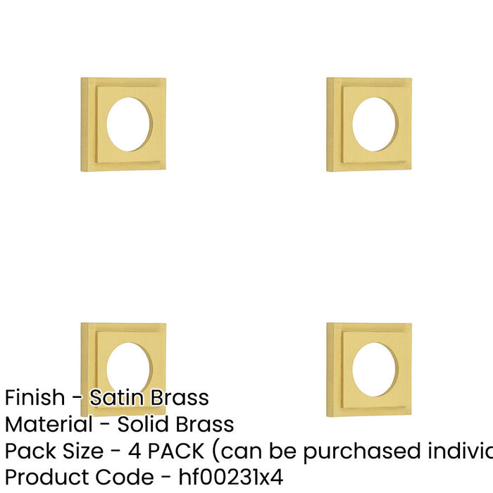 PACK Elegant Square Satin Brass Outer Rose Doors Door Handle-1