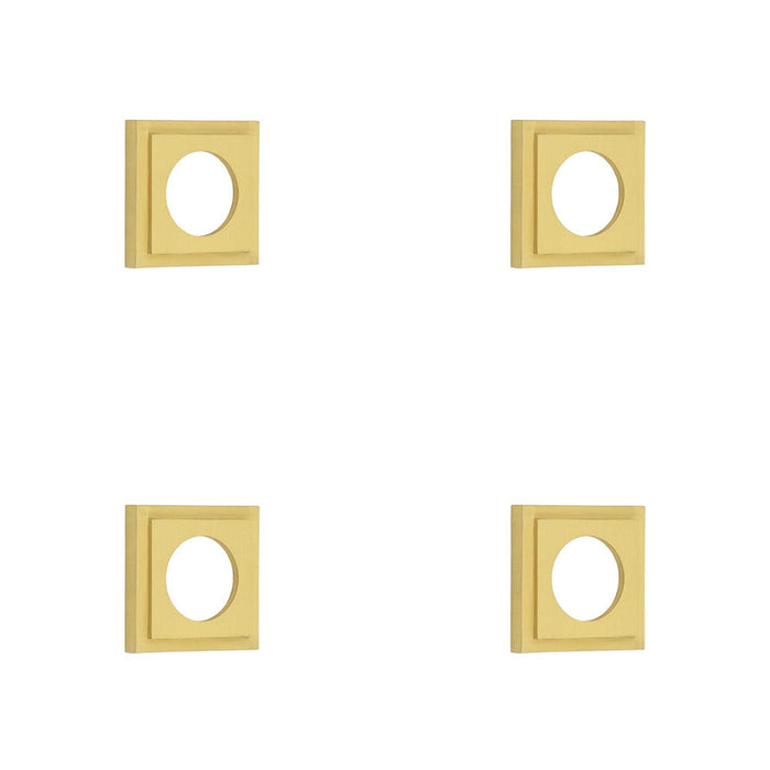 PACK Elegant Square Satin Brass Outer Rose Doors Door Handle