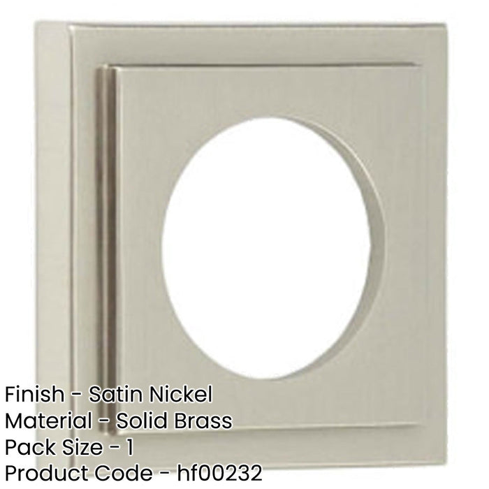 Elegant Square Stepped Outer Rose Satin Nickel Finish Door Handle-1