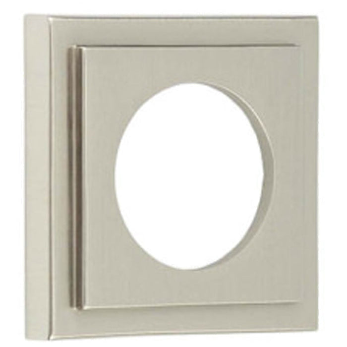 Elegant Square Stepped Outer Rose Satin Nickel Finish Door Handle