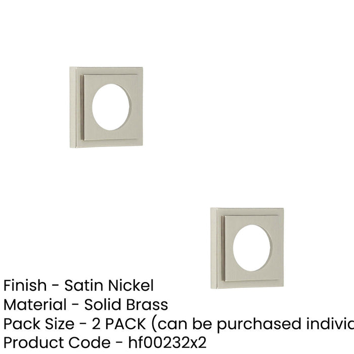 PACK Elegant Square Stepped Outer Rose Satin Nickel Finish Door Handle (1)-1