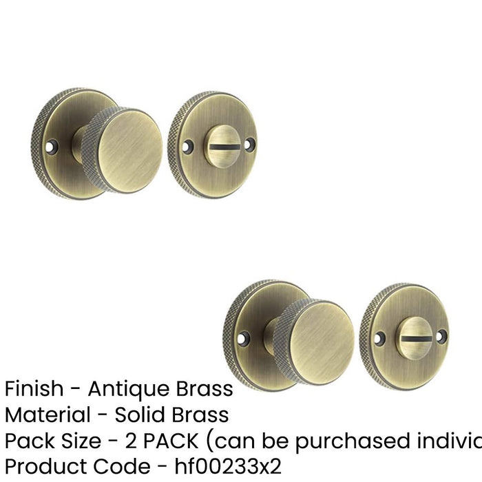 PACK Elegant Knurled Turn Release Antique Brass Finish Door Handle (1)-1