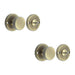 PACK Elegant Knurled Turn Release Antique Brass Finish Door Handle (1)