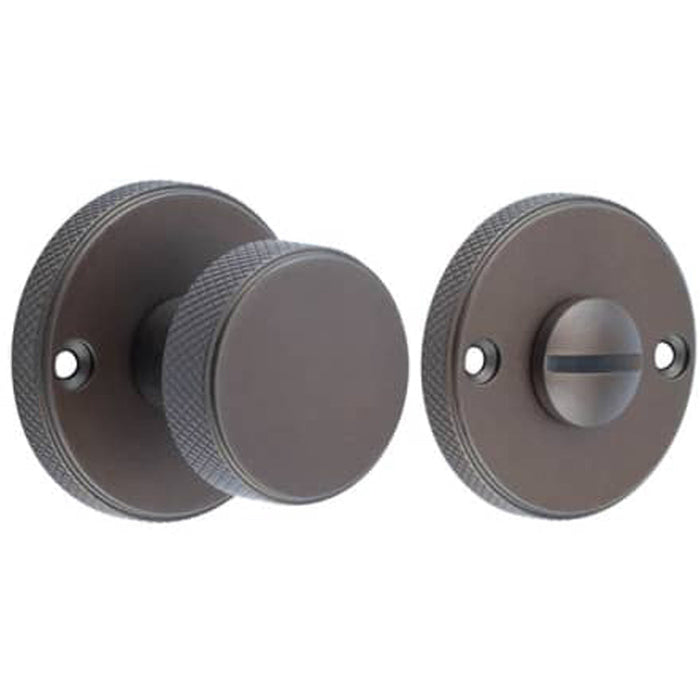 Elegant Knurled Turn Release Dark Bronze Luxury Doors Door Handle