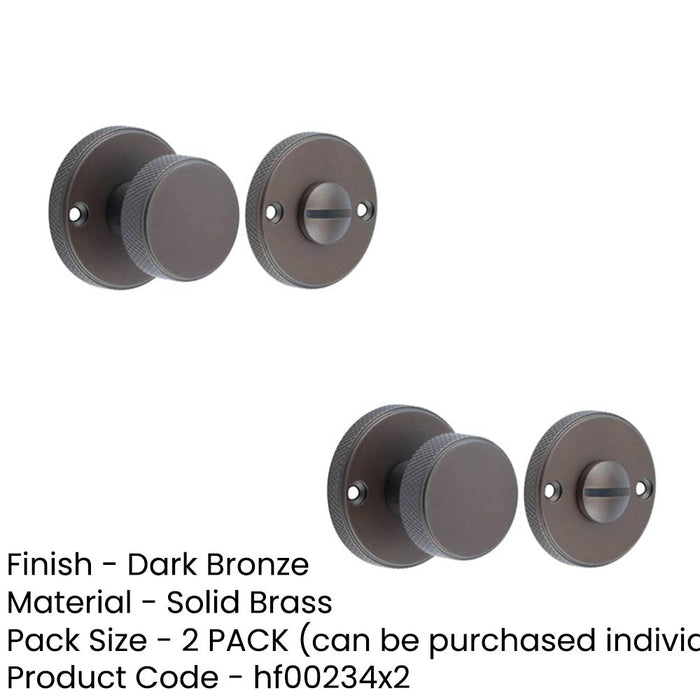 PACK Elegant Knurled Turn Release Dark Bronze Luxury Doors Door Handle (1)-1