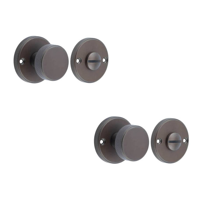 PACK Elegant Knurled Turn Release Dark Bronze Luxury Doors Door Handle (1)