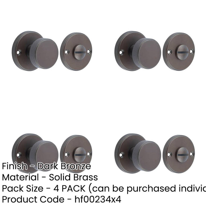 PACK Elegant Knurled Turn Release Dark Bronze Luxury Doors Door Handle-1