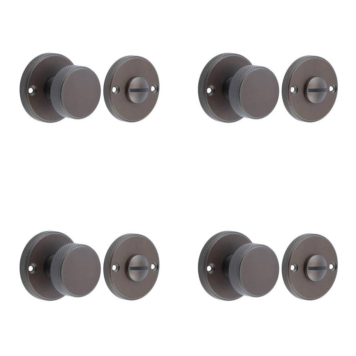 PACK Elegant Knurled Turn Release Dark Bronze Luxury Doors Door Handle
