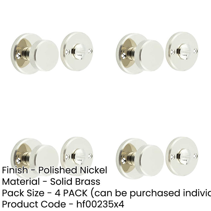 PACK Elegant Knurled Turn Release Polished Nickel Luxury Interiors Door Handle-1