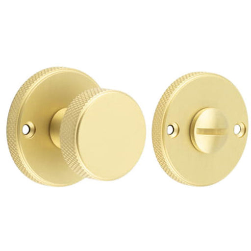 Knurled Turn Release Satin Brass Luxurious Spaces Door Handle