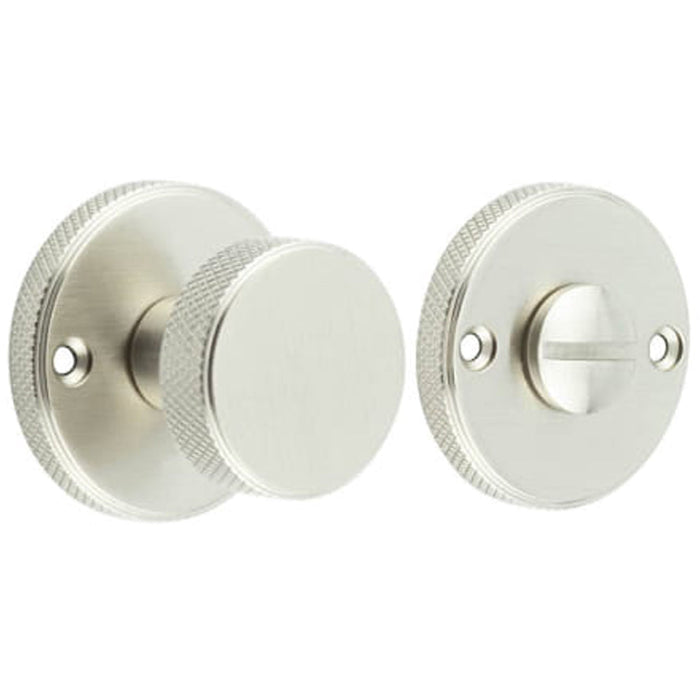 Elegant Satin Nickel Knurled Turn Release Luxury Doors Door Handle
