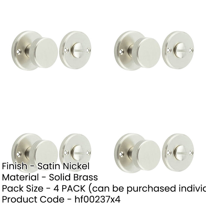 PACK Elegant Satin Nickel Knurled Turn Release Luxury Doors Door Handle-1