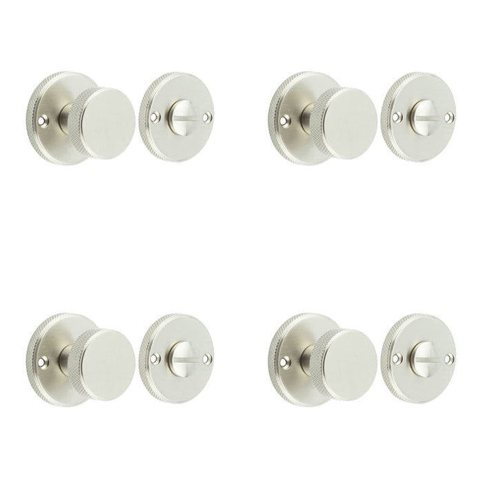 PACK Elegant Satin Nickel Knurled Turn Release Luxury Doors Door Handle