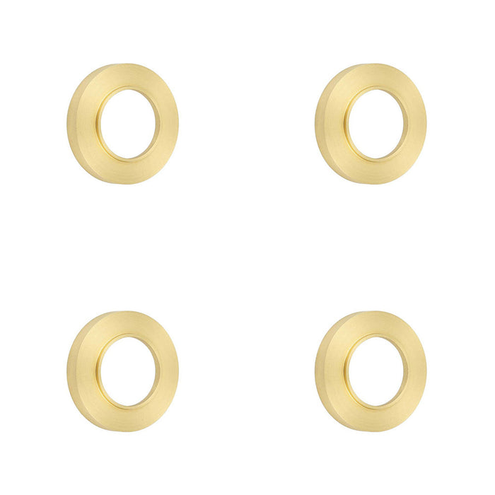 PACK Elegant Satin Brass Plain Outer Roses Doors Door Handle