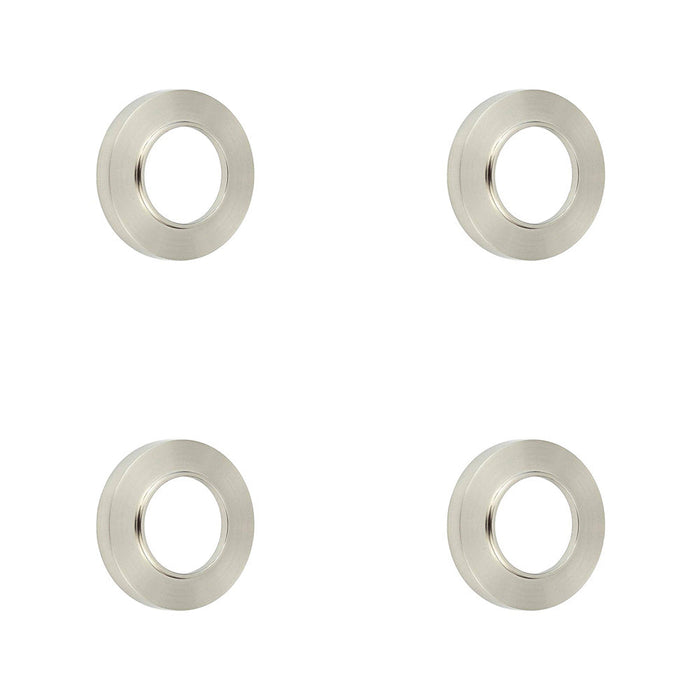 PACK Elegant Plain Outer Roses Satin Nickel Finish Door Handle