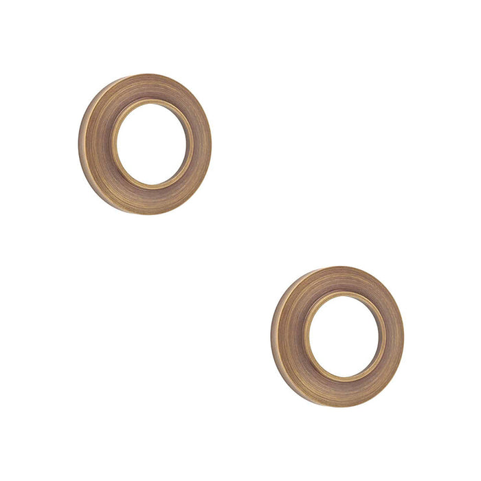 PACK Stylish Chamfered Outer Roses Antique Brass Finish Grade Door Handle (1)