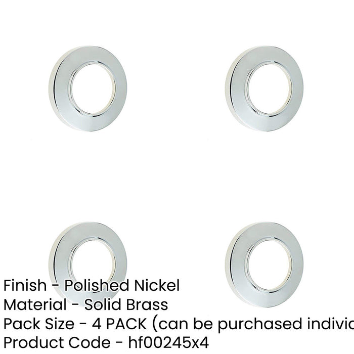 PACK Elegant Chamfered Outer Roses Polished Nickel Grade Door Handle-1