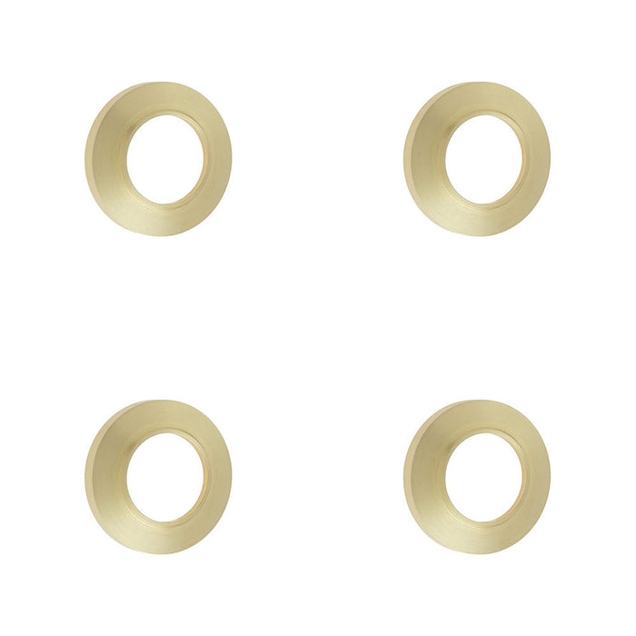 PACK Stylish Chamfered Outer Roses Grade Satin Brass Doors Door Handle