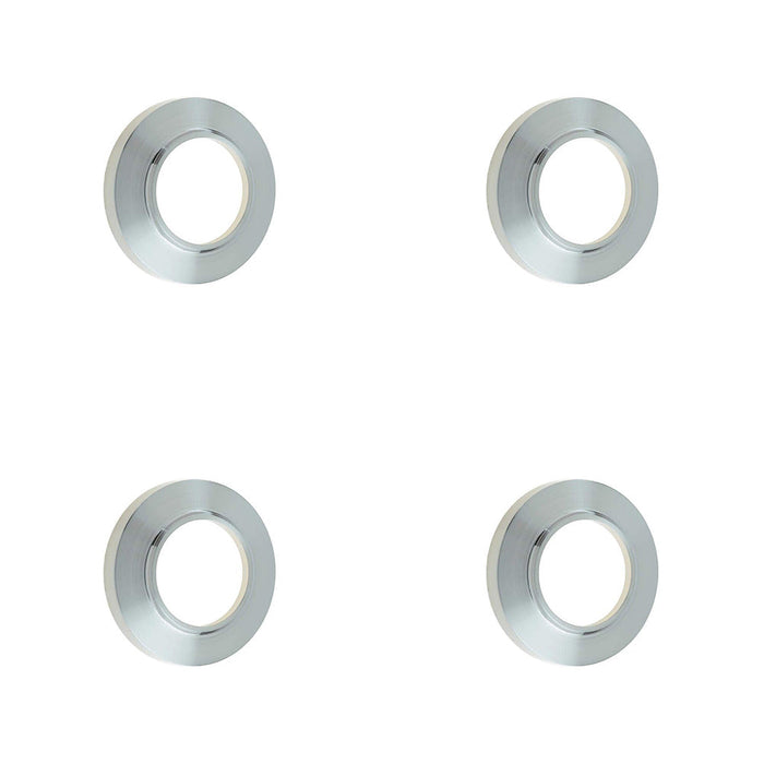 PACK Sleek Satin Nickel Chamfered Outer Roses Doors Door Handle