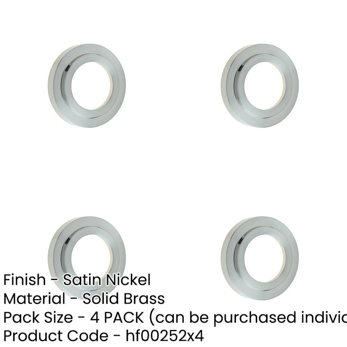 PACK Premium Stepped Outer Roses Satin Nickel Finish Grade Door Handle-1