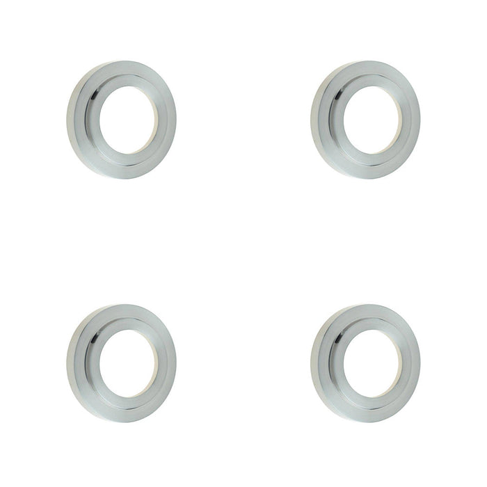 PACK Premium Stepped Outer Roses Satin Nickel Finish Grade Door Handle