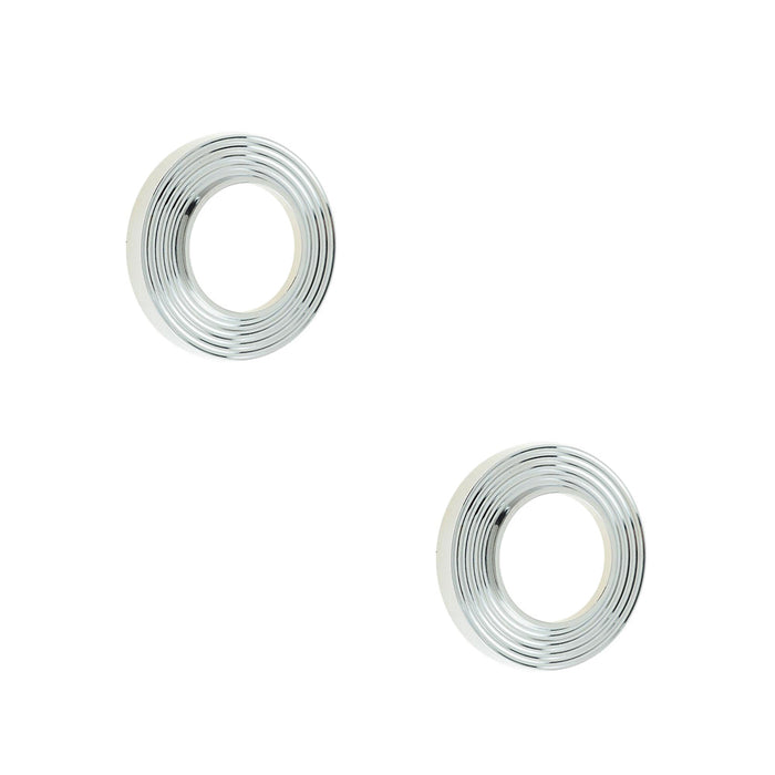 PACK Elegant Reeded Outer Roses Polished Nickel Finish Stylish Doors Door Handle (1)