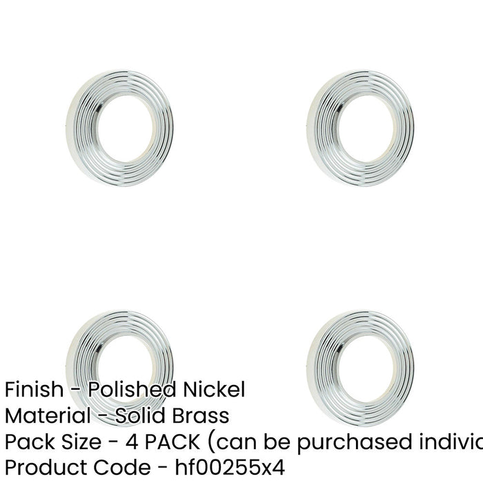 PACK Elegant Reeded Outer Roses Polished Nickel Finish Stylish Doors Door Handle-1