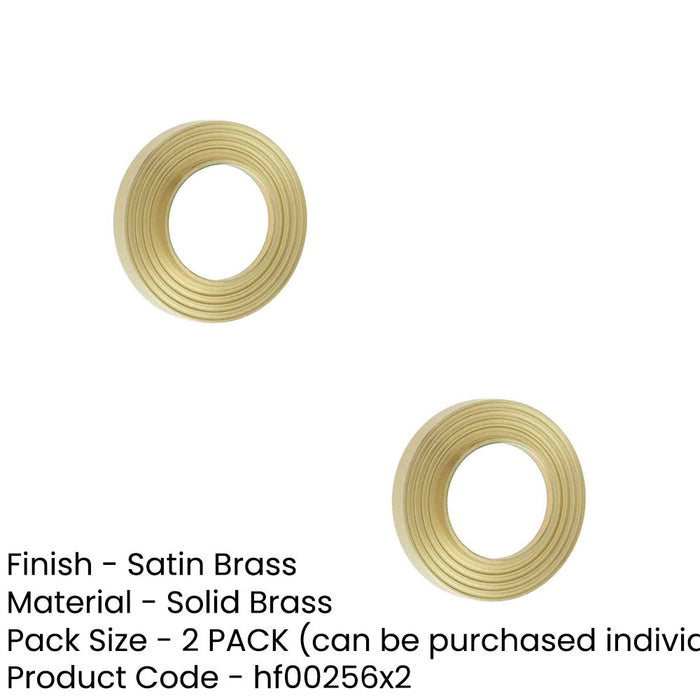 PACK Elegant Reeded Outer Roses Satin Brass Doors Door Handle (1)-1