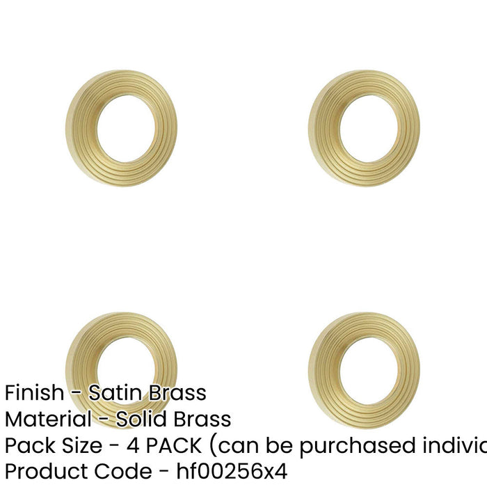 PACK Elegant Reeded Outer Roses Satin Brass Doors Door Handle-1