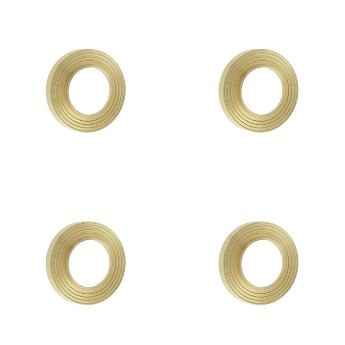 PACK Elegant Reeded Outer Roses Satin Brass Doors Door Handle