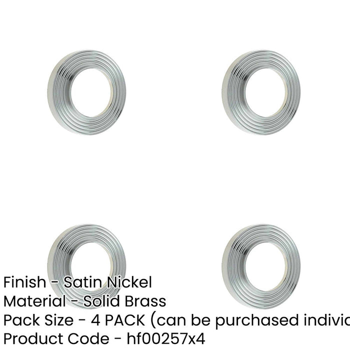 PACK Elegant Reeded Outer Roses Satin Nickel Finish Stylish Doors Door Handle-1