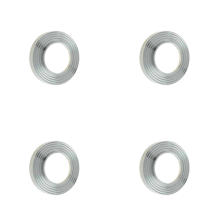 PACK Elegant Reeded Outer Roses Satin Nickel Finish Stylish Doors Door Handle