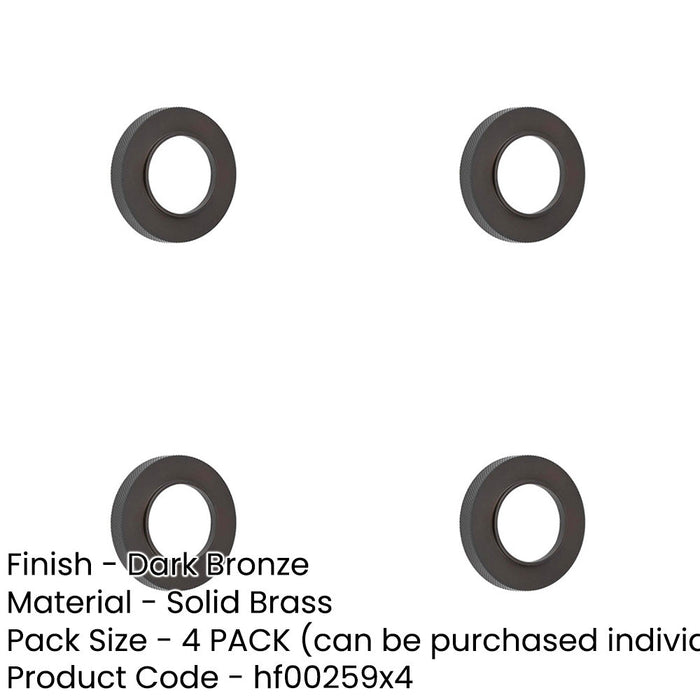 PACK Elegant Knurled Outer Rose Dark Bronze Finish Doors Door Handle-1