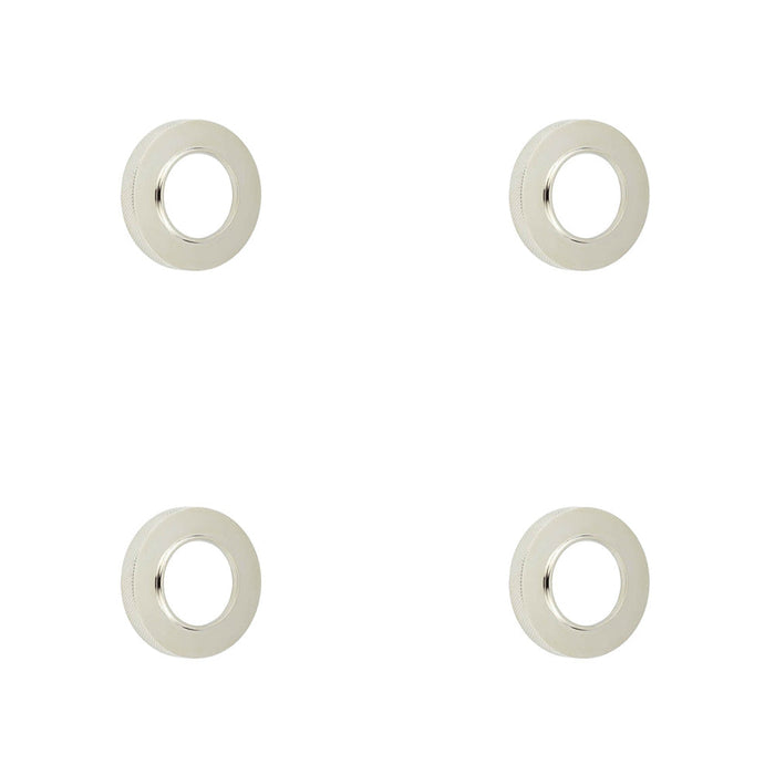 PACK Elegant Knurled Outer Rose Polished Nickel Doors Door Handle