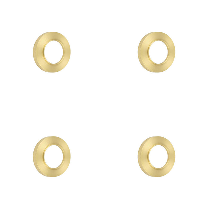 PACK Elegant Knurled Outer Rose Satin Brass Doors Door Handle