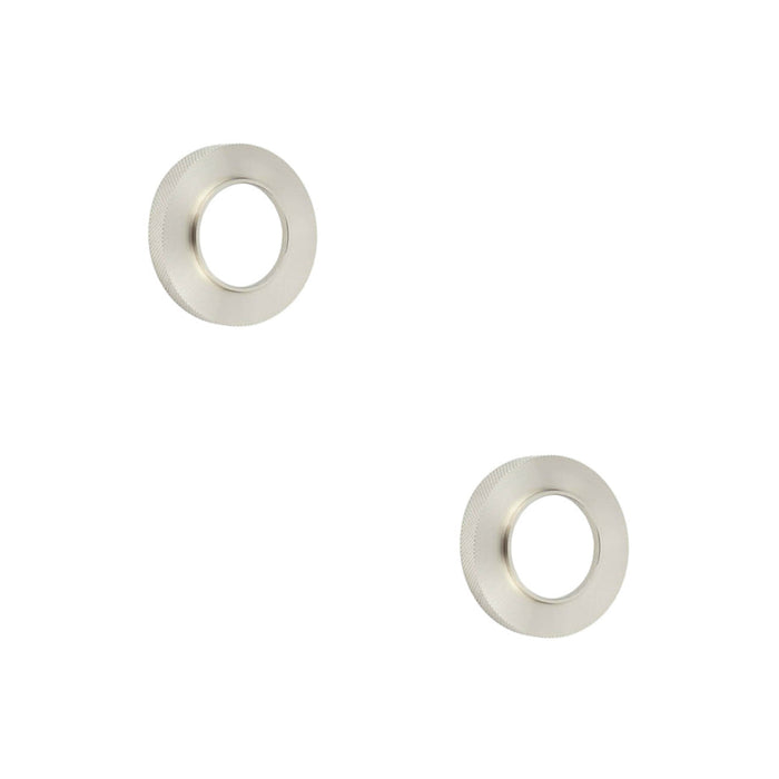 PACK Elegant Knurled Outer Rose Satin Nickel Doors Door Handle (1)