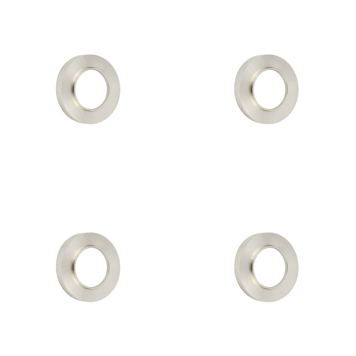 PACK Elegant Knurled Outer Rose Satin Nickel Doors Door Handle