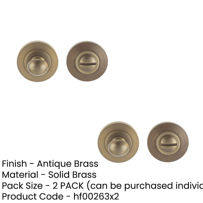 PACK Antique Brass Inner Turn Release Lock with Rose Options Door Handle (1)-1