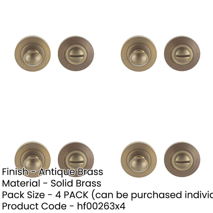 PACK Antique Brass Inner Turn Release Lock with Rose Options Door Handle-1