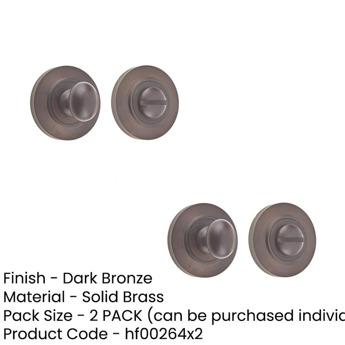 PACK Dark Bronze Inner Turn Release Lock with Rose Options Door Handle (1)-1