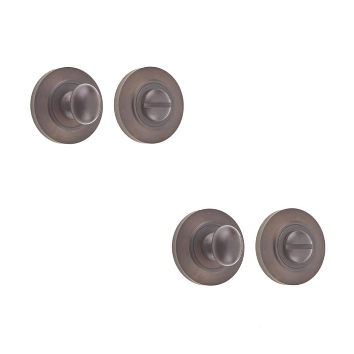 PACK Dark Bronze Inner Turn Release Lock with Rose Options Door Handle (1)