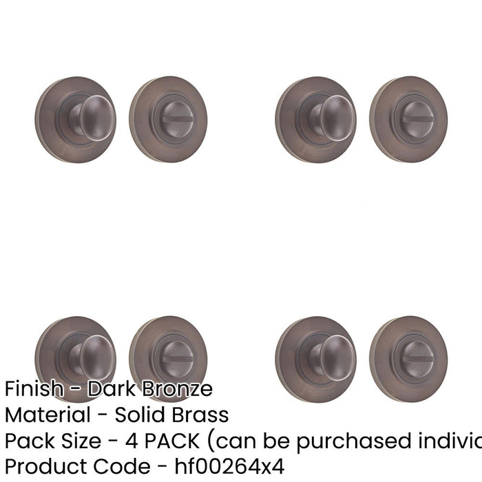 PACK Dark Bronze Inner Turn Release Lock with Rose Options Door Handle-1