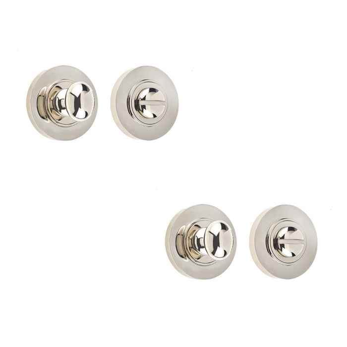 PACK Elegant Polished Nickel Inner Turn Release Lock Stylish Interiors Door Handle (1)